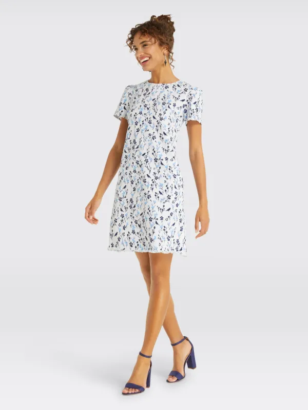 Printed Denim Shift Dress sold by Draper James