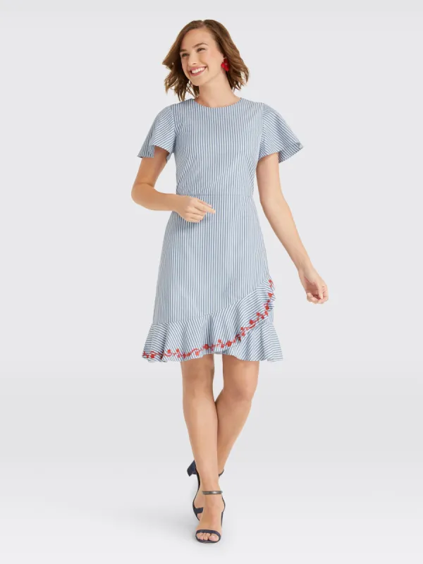 Embroidered Faux Wrap Dress sold by Draper James