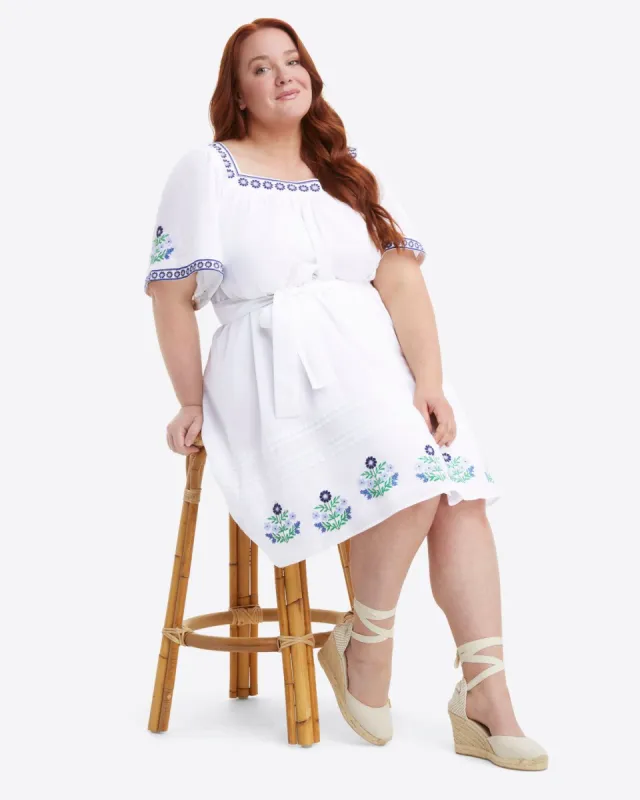 Maren Mini Dress in Floral Embroidery sold by Draper James