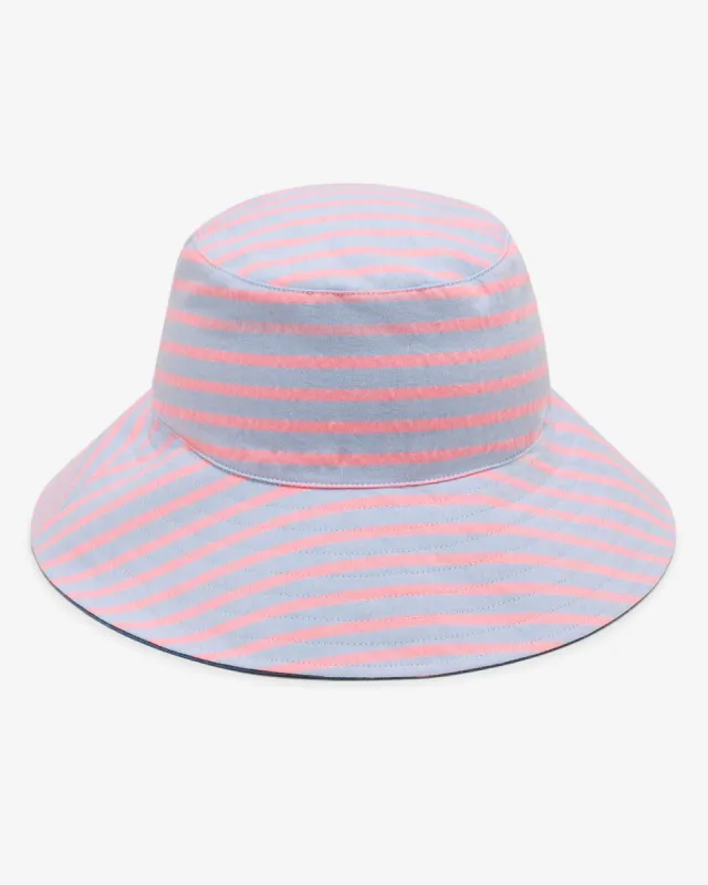 Reversible Bucket Hat in Seersucker Stripe sold by Draper James