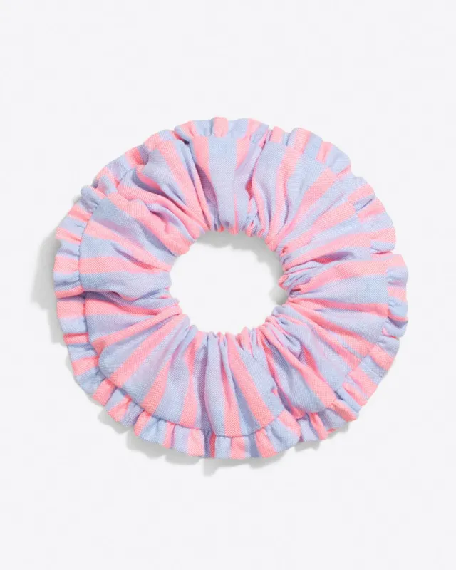 Ruffle Scrunchie in Seersucker Stripe sold by Draper James