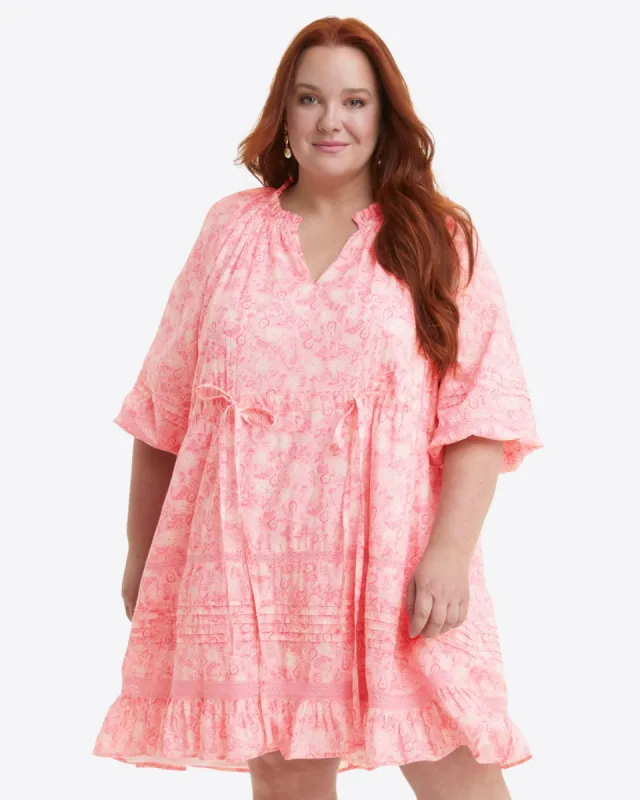 Kellie Babydoll Dress in Pink Paisley sold by Draper James