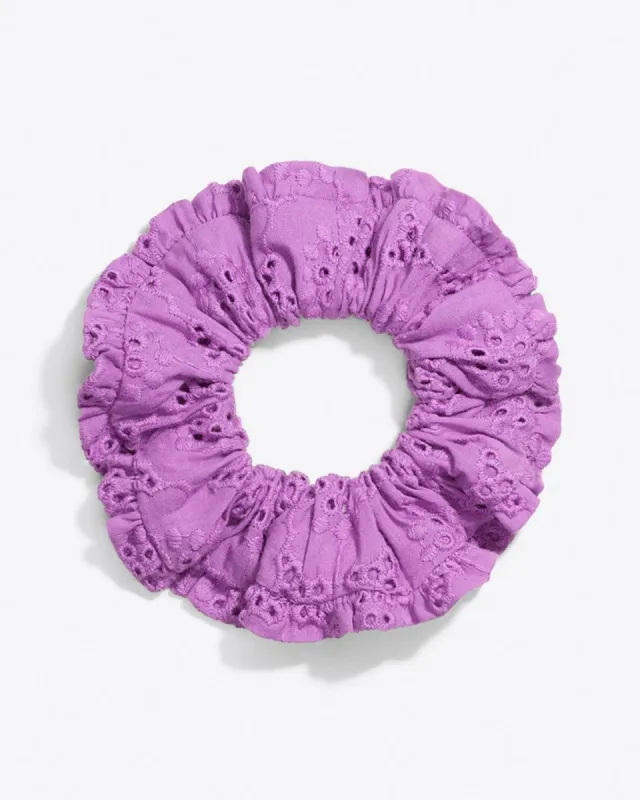 Ruffle Scrunchie in Eyelet sold by Draper James