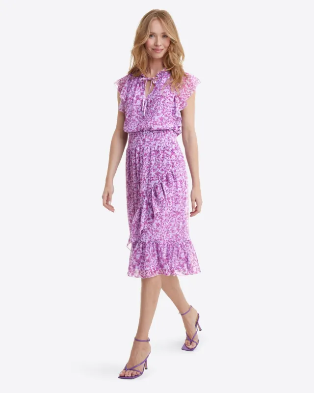 Mindy Dress in Lilac Floral sold by Draper James