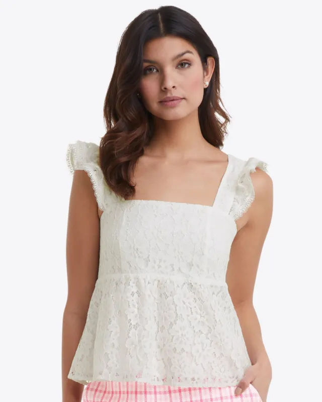 Melissa Babydoll Top in Lace sold by Draper James