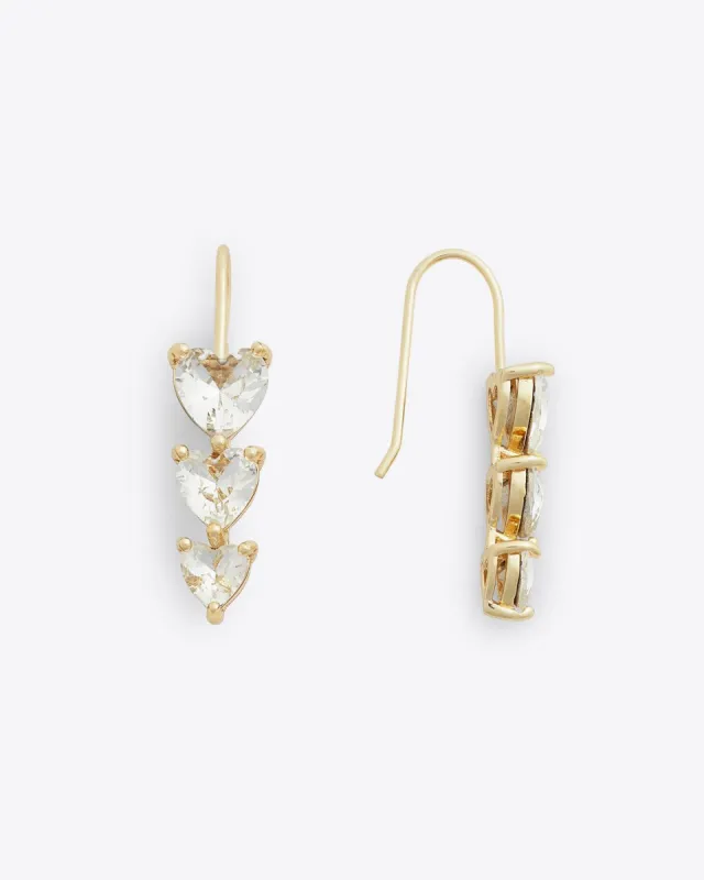 Heart Trio Drop Earrings in Magnolia White sold by Draper James