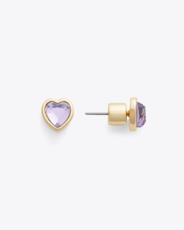 Heart Studs in Purple sold by Draper James