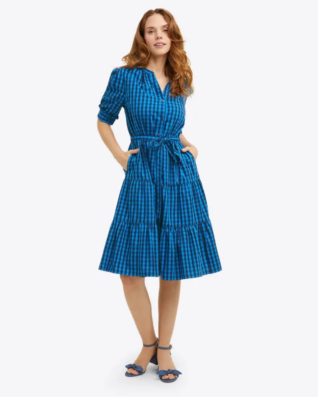 Loretta Shirtdress in Blue Gingham sold by Draper James