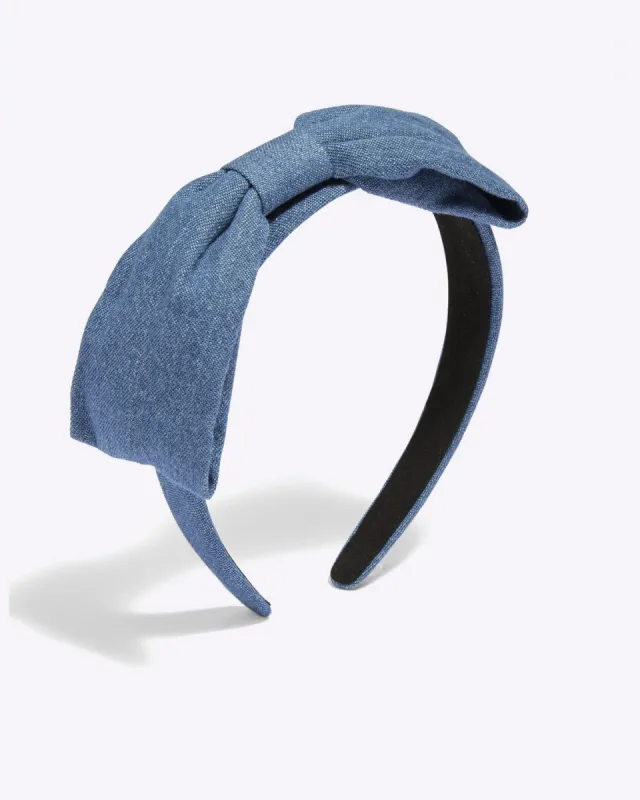 Bow Headband in Chambray sold by Draper James
