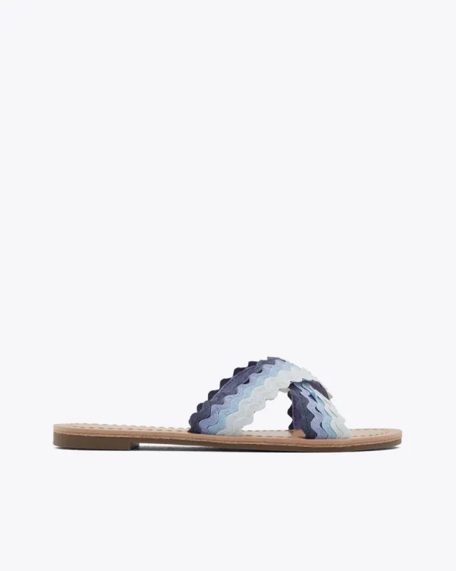 Piper Flat Sandals in Ombre Stripe sold by Draper James