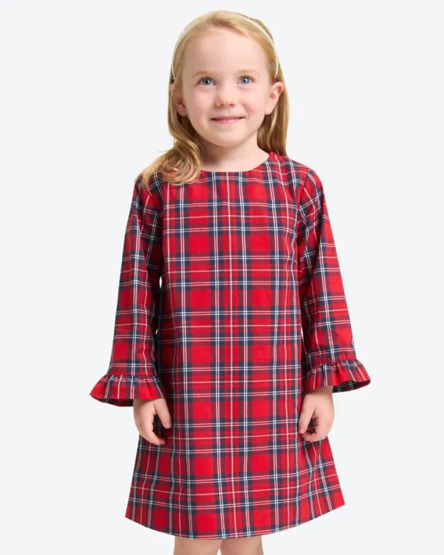 Girls Ruffle Shift Dress in Angie Plaid sold by Draper James
