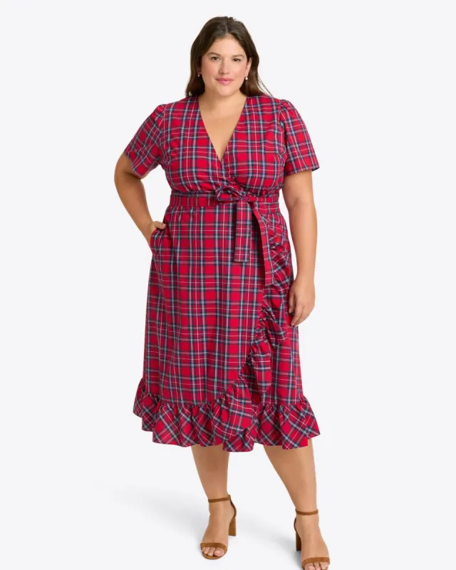 Reba Midi Wrap Dress in Angie Plaid sold by Draper James