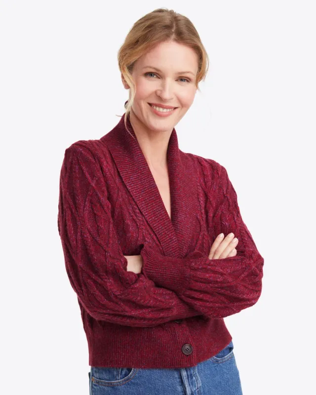 Marled Tuxedo Cardigan sold by Draper James