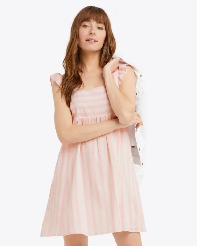 Maddie Babydoll Dress in Pink Cabana Stripe sold by Draper James