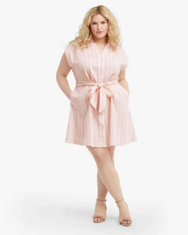 Trisha Shirtdress in Pink Cabana Stripe sold by Draper James