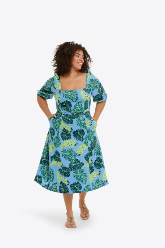 June Dress in Monstera Floral sold by Draper James