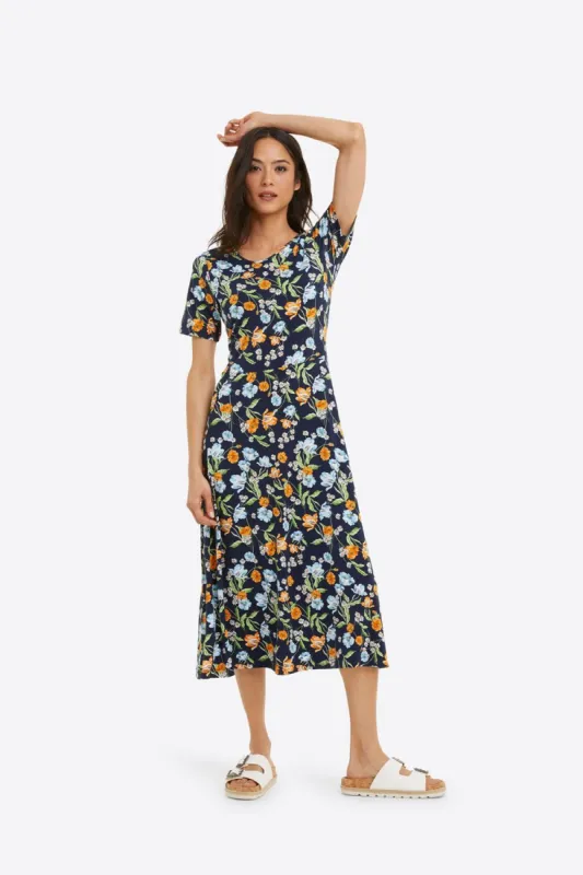Tammy T-Shirt Dress in Spring Blooms sold by Draper James