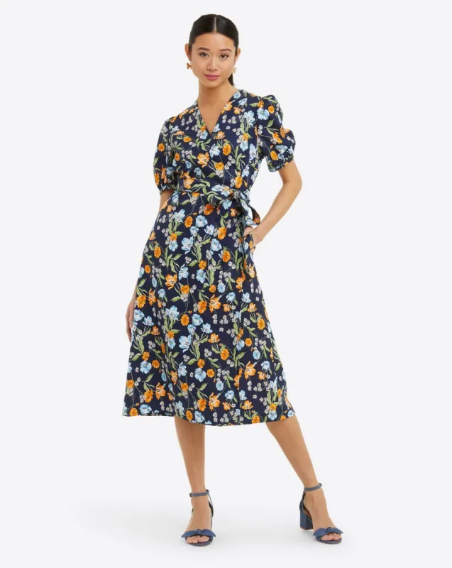 Miranda Wrap Dress in Spring Blooms sold by Draper James