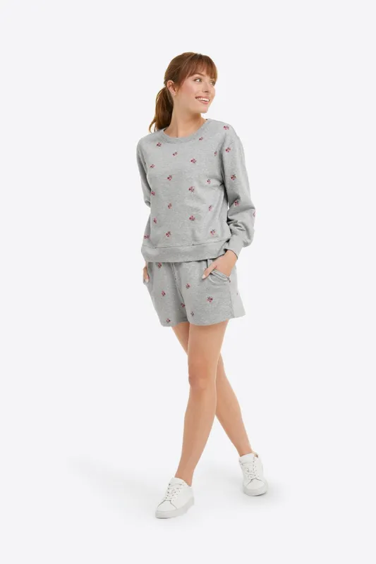 Gretchen Sweatshirt in Embroidered Viola sold by Draper James
