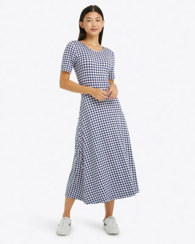 Tammy T-Shirt Dress in Gingham sold by Draper James