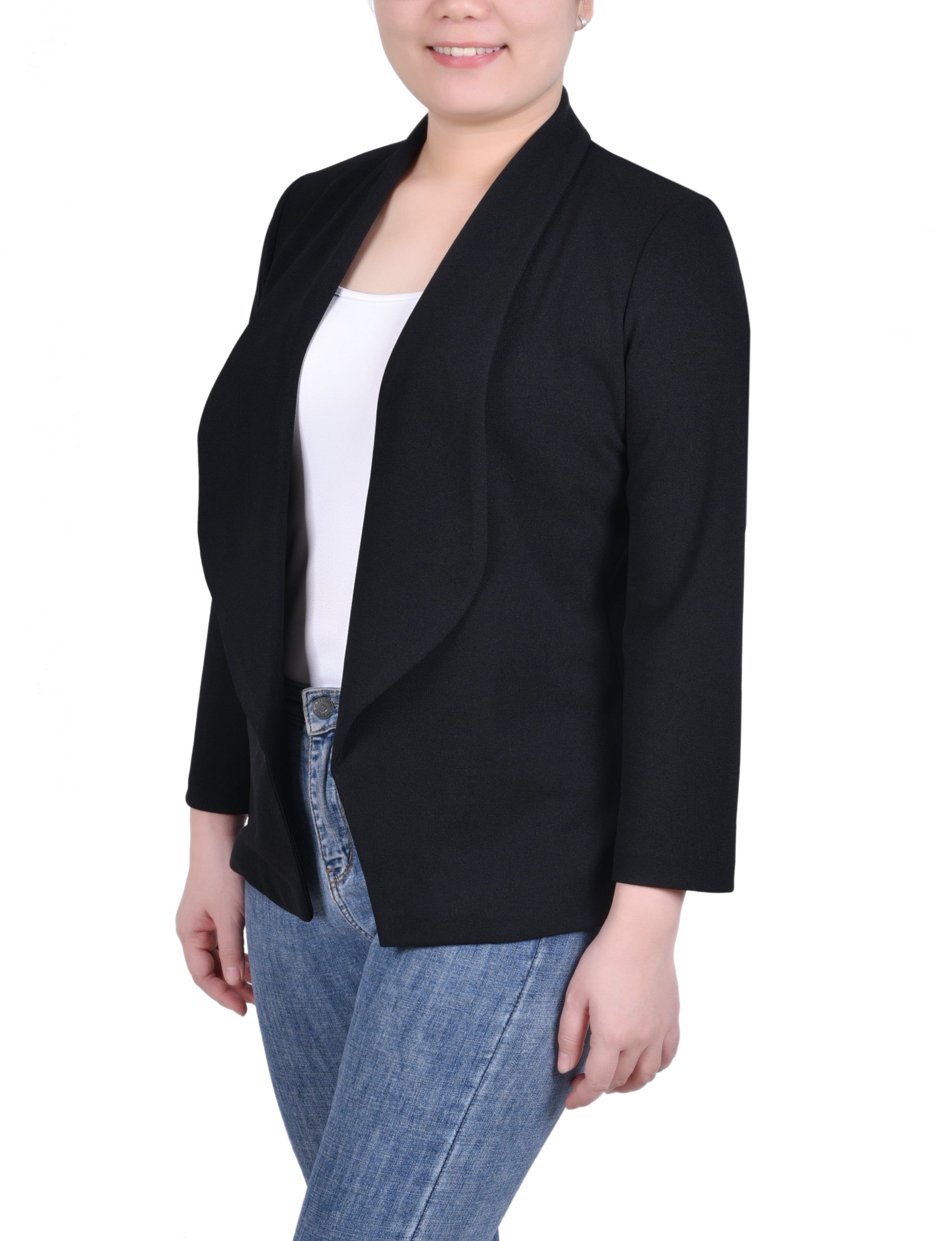 NY Collection Long Sleeve Ponte Jacket sold by Dress Barn product image thumbnail 2