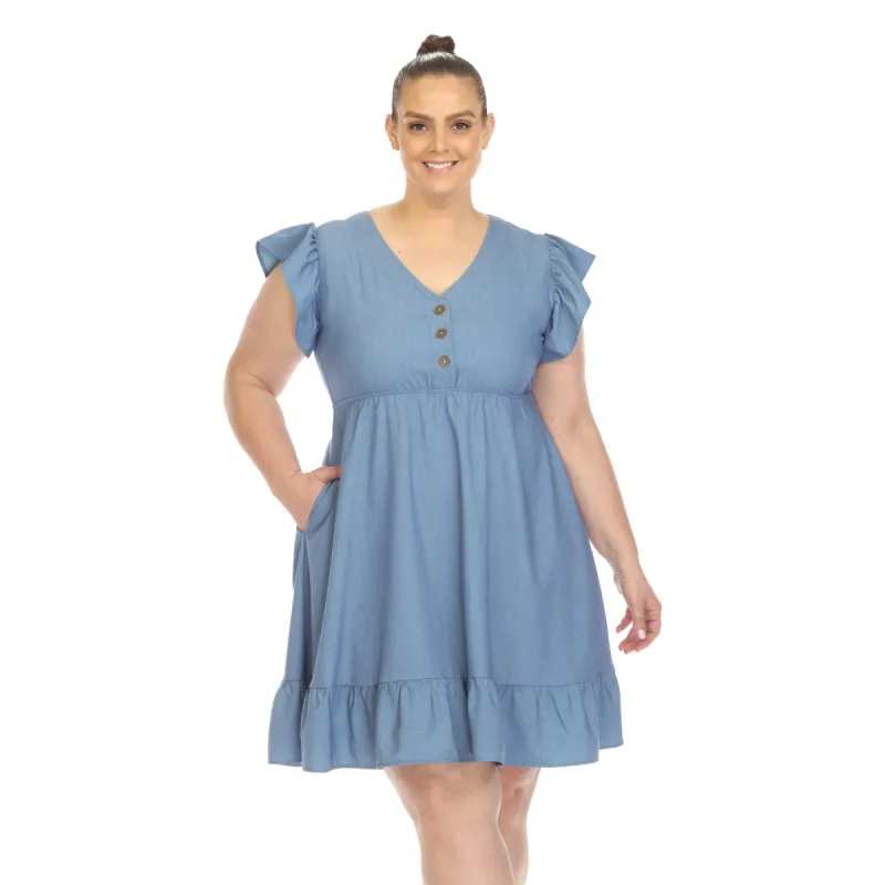 Ruffle Sleeve Knee-Length Dress - Plus sold by Dress Barn