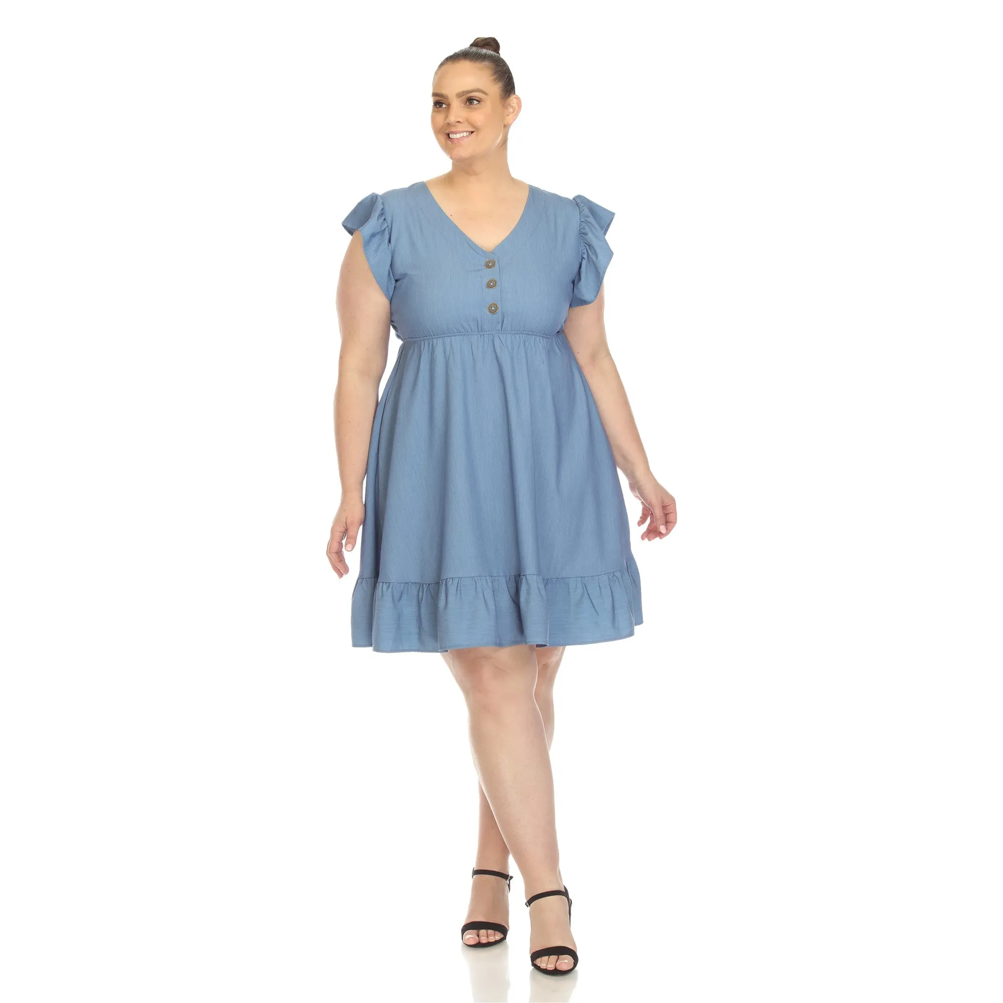 Ruffle Sleeve Knee-Length Dress - Plus sold by Dress Barn product image thumbnail 4