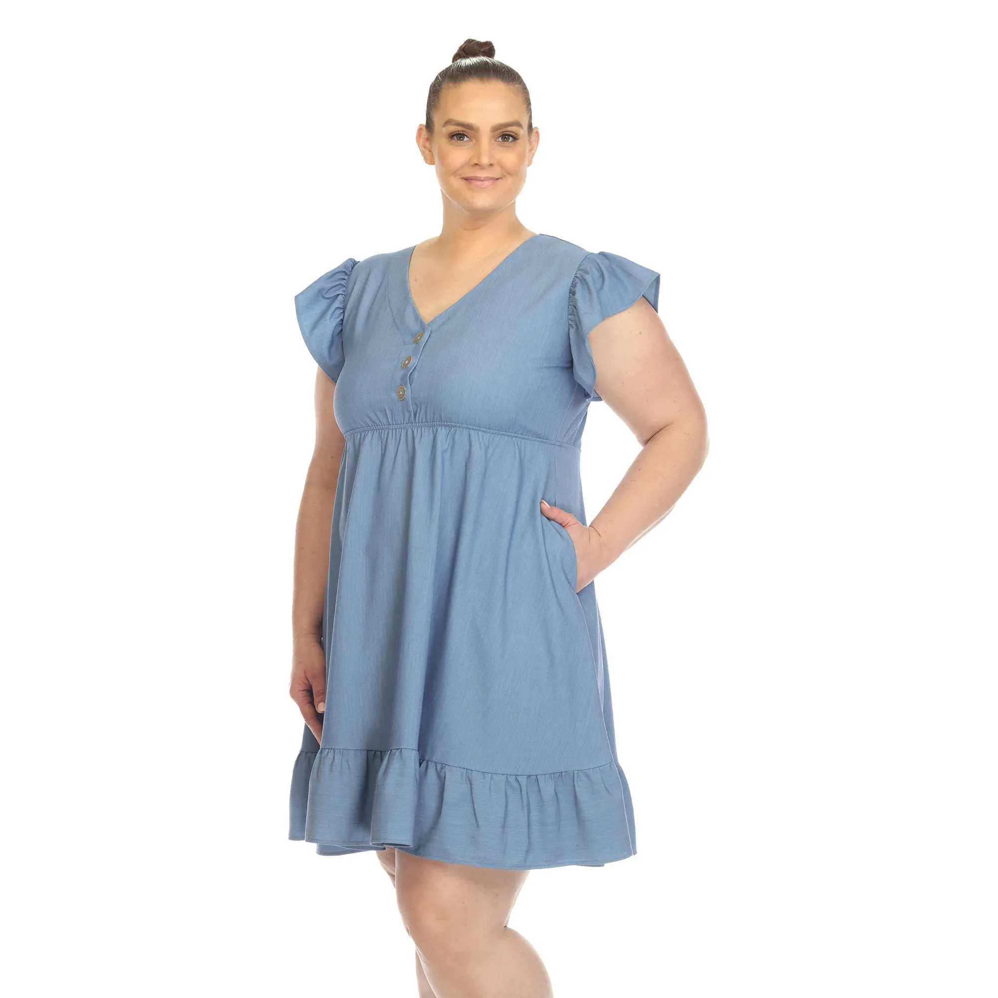 Ruffle Sleeve Knee-Length Dress - Plus sold by Dress Barn product image thumbnail 2