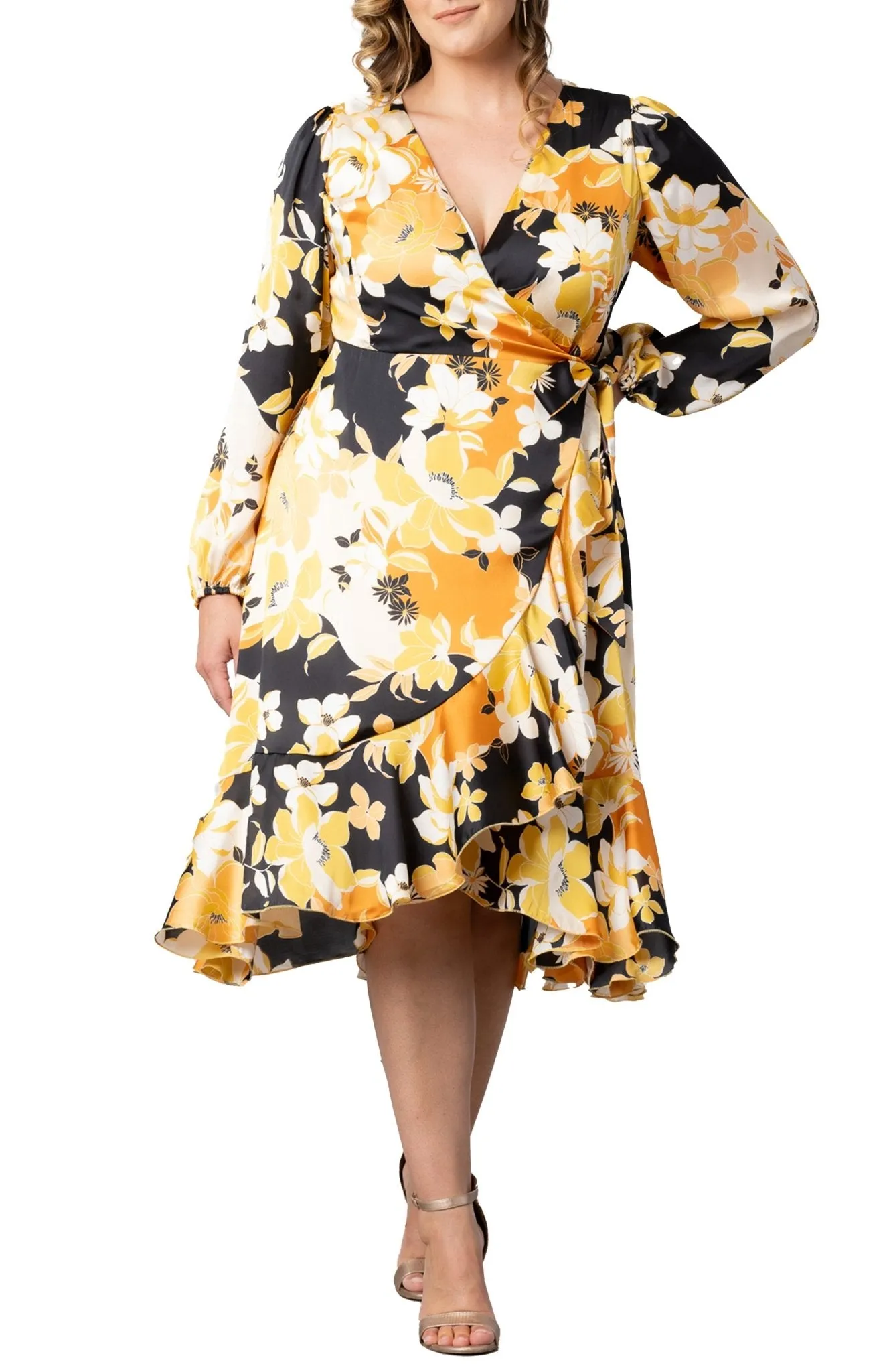 Serena Satin Wrap Dress - Plus sold by Dress Barn product image thumbnail 5