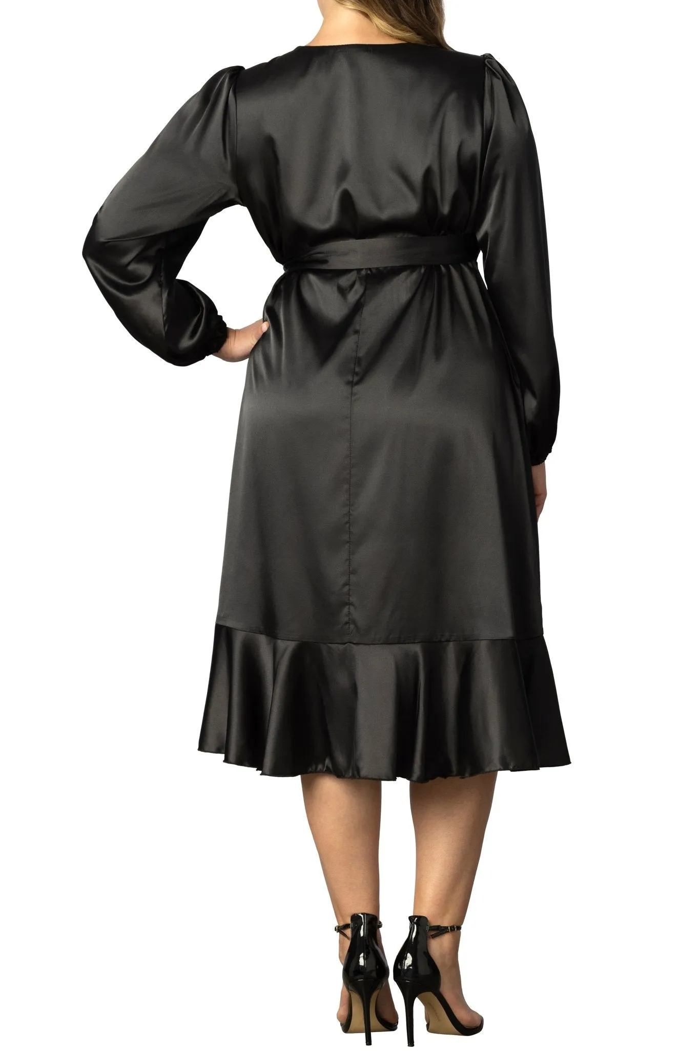 Serena Satin Wrap Dress - Plus sold by Dress Barn product image thumbnail 3