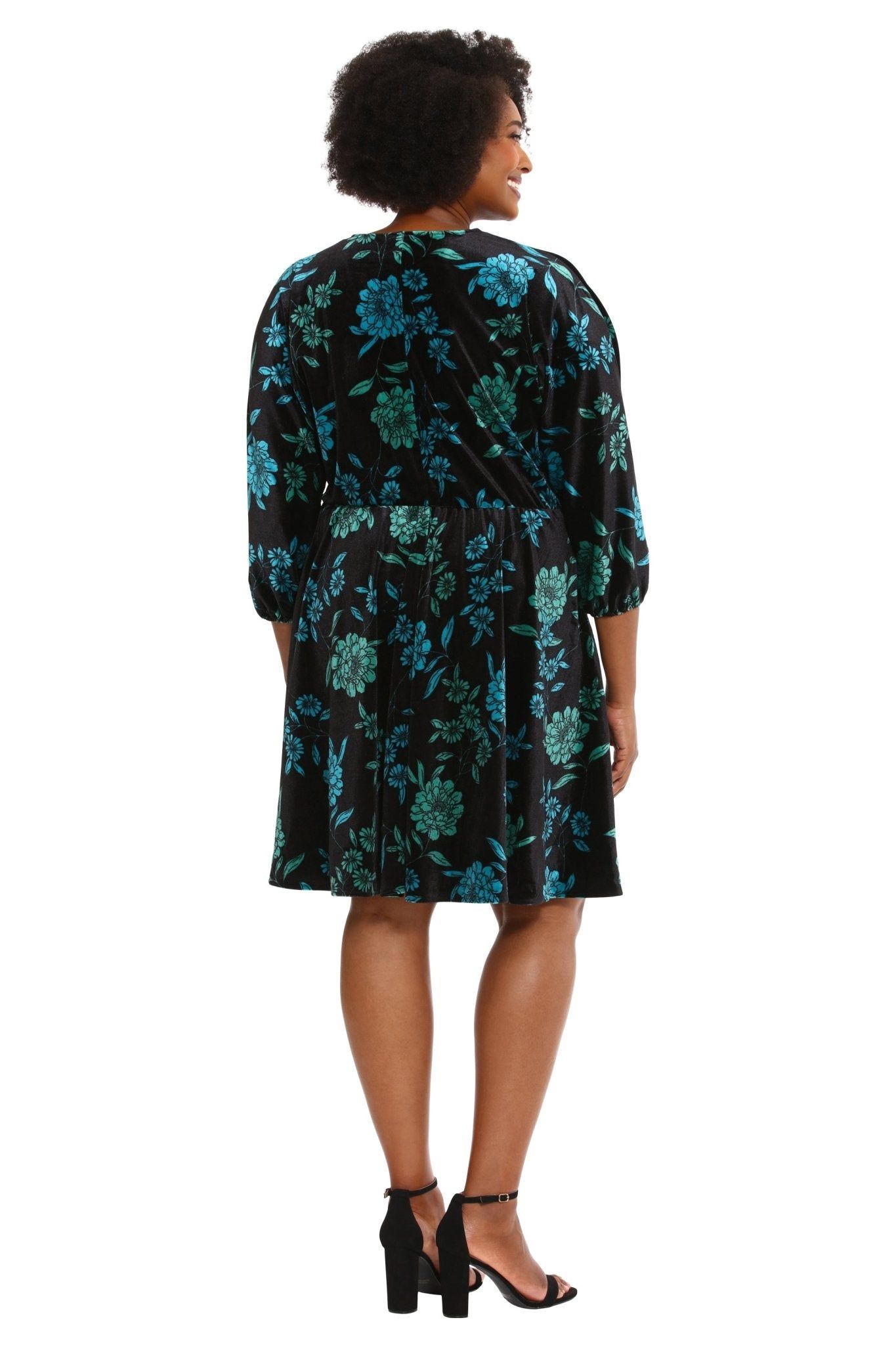 Dolman V-Neck Velvet Floral Mini Dress - Plus sold by Dress Barn product image thumbnail 2