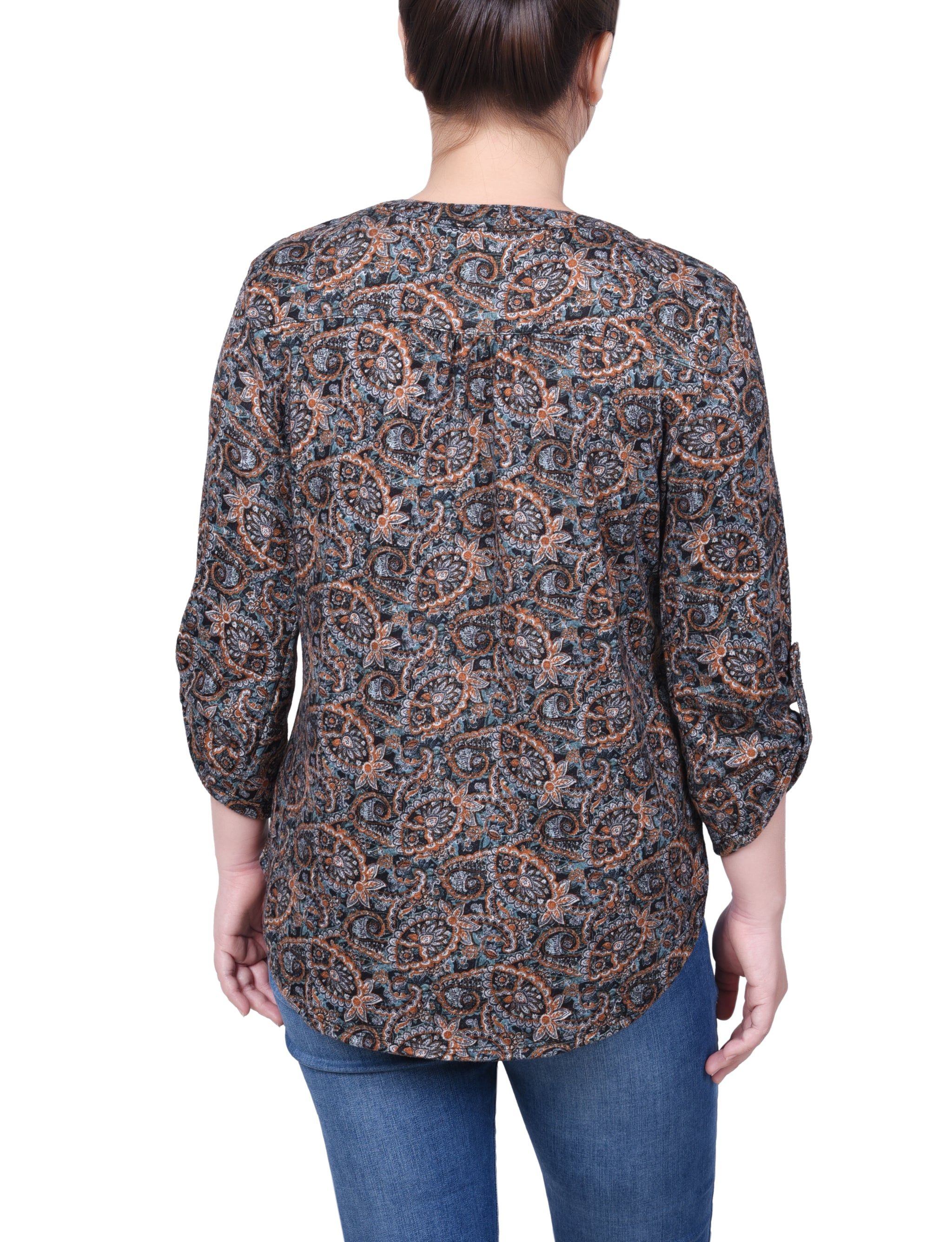 NY Collection3/4 Roll Sleeve Top - Petite sold by Dress Barn product image thumbnail 4