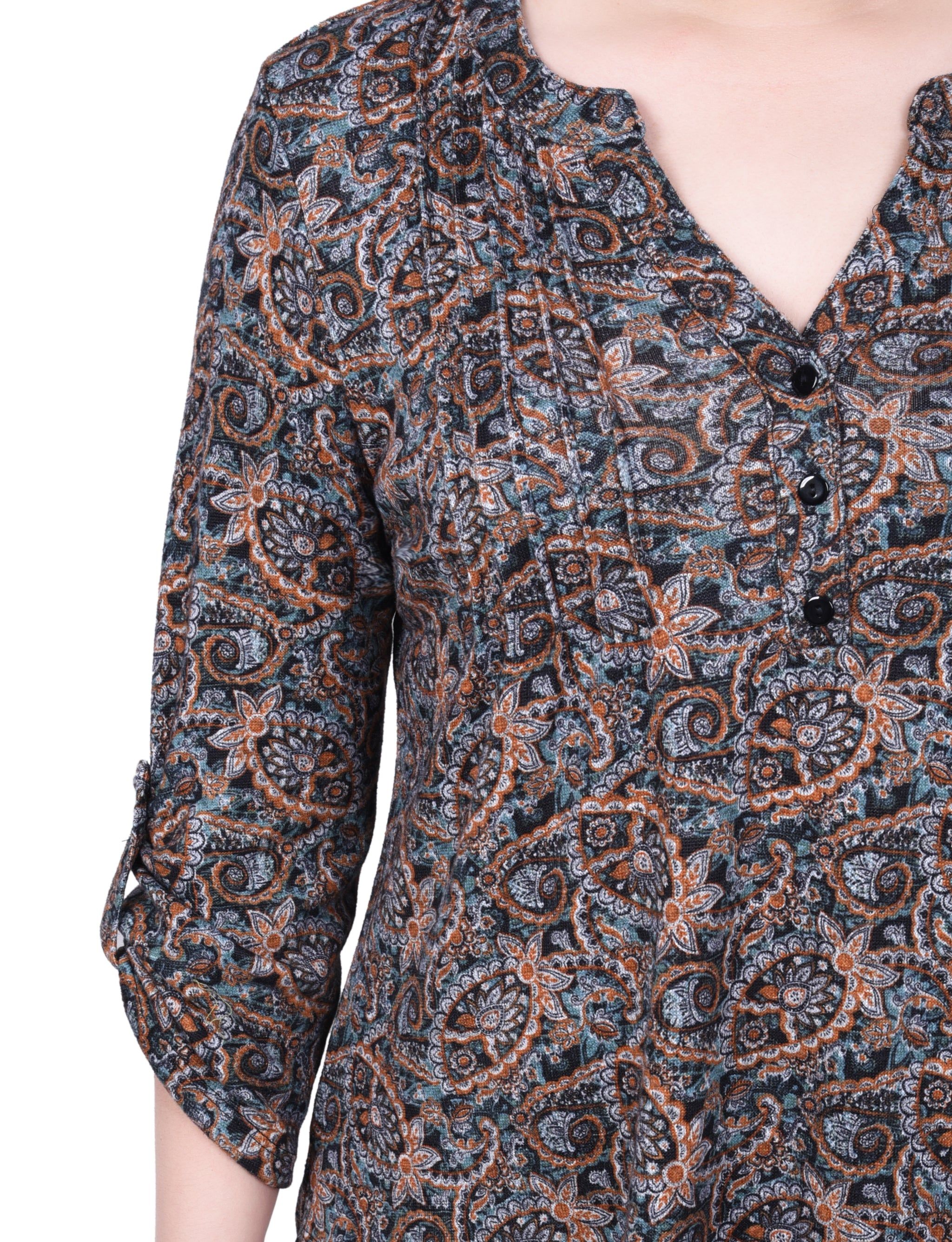 NY Collection3/4 Roll Sleeve Top - Petite sold by Dress Barn product image thumbnail 3