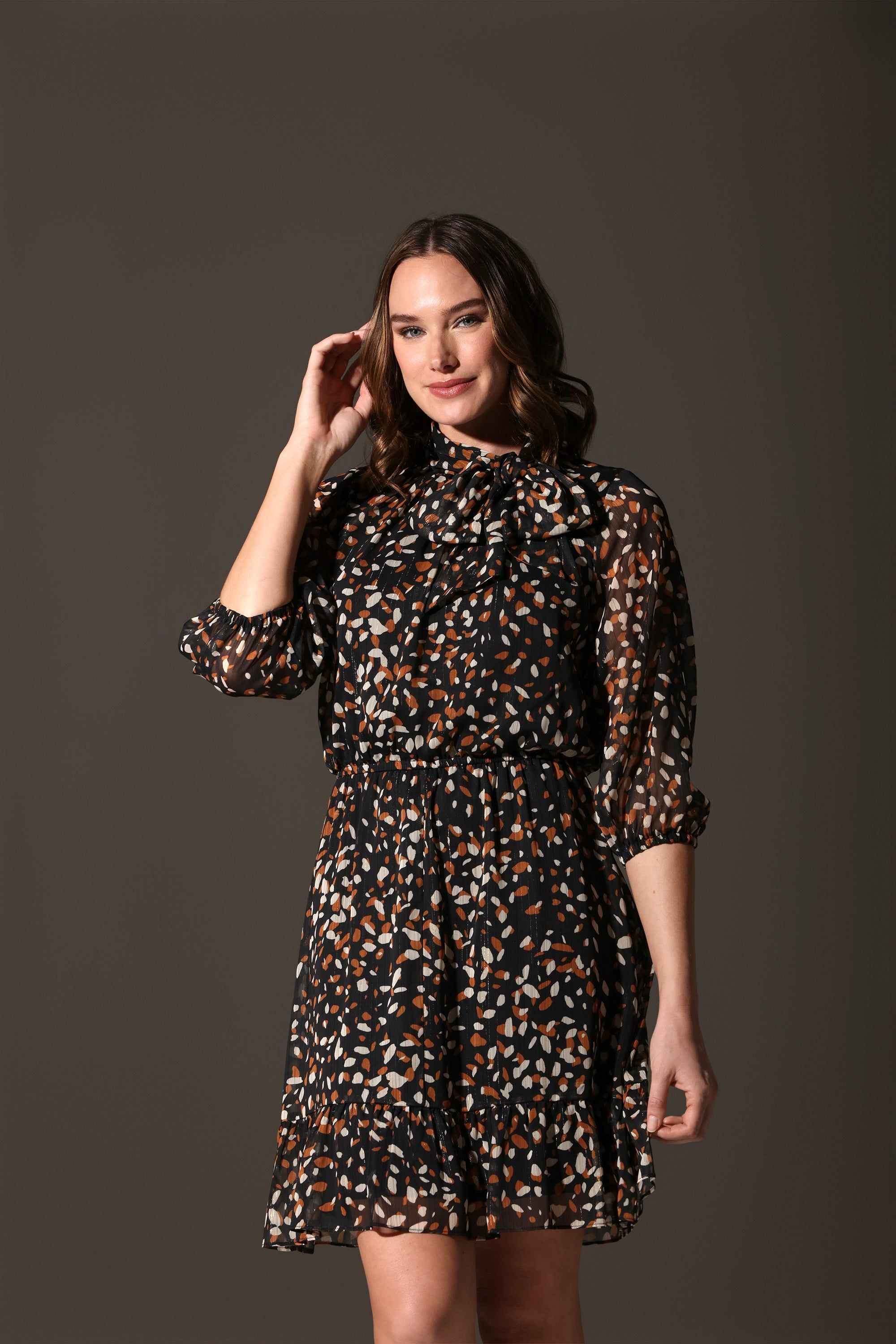 Side Tie Elastic Waist Tiered Dress sold by Dress Barn