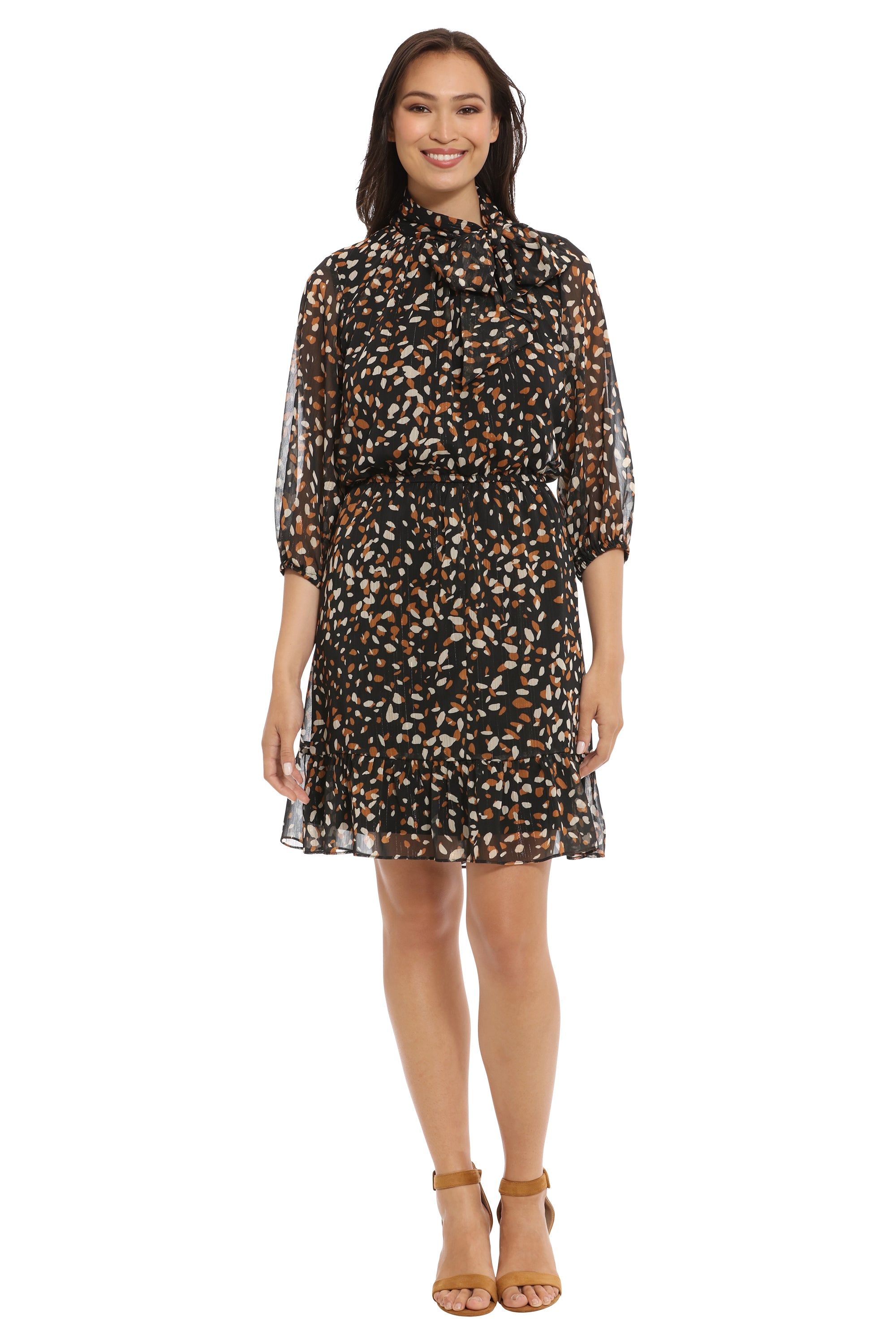 Side Tie Elastic Waist Tiered Dress sold by Dress Barn product image thumbnail 4