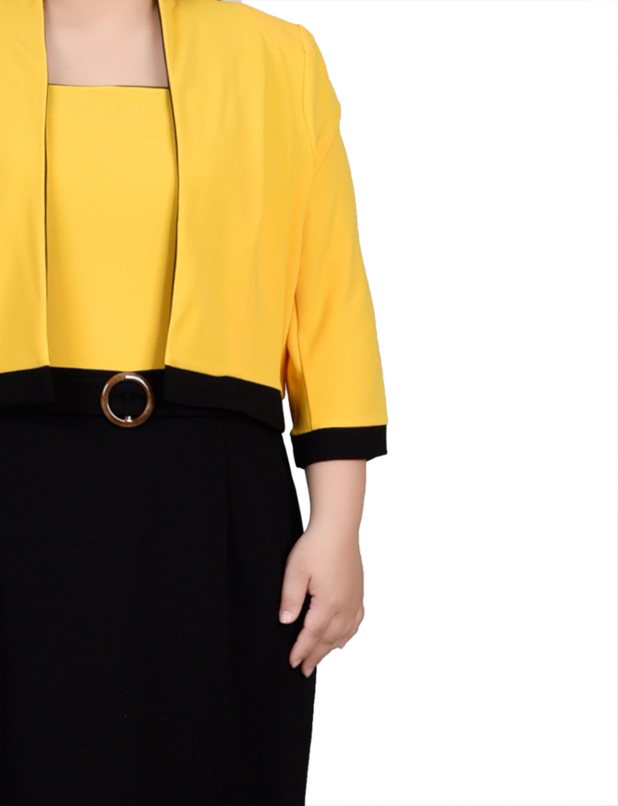 NY Collection 3/4 Sleeve 2 Piece Colorblocked Dress Set - Plus sold by Dress Barn product image thumbnail 4