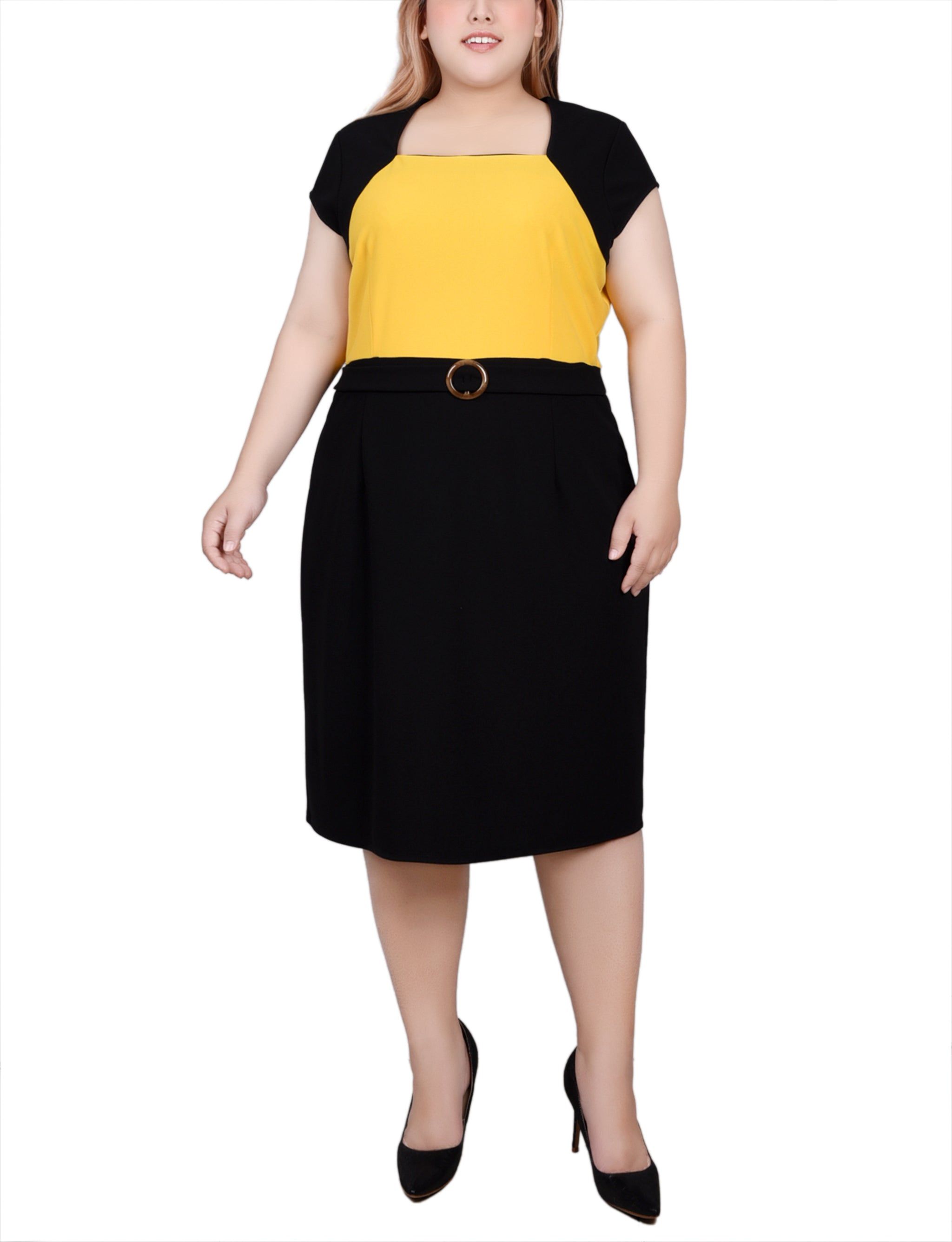 NY Collection 3/4 Sleeve 2 Piece Colorblocked Dress Set - Plus sold by Dress Barn product image thumbnail 5