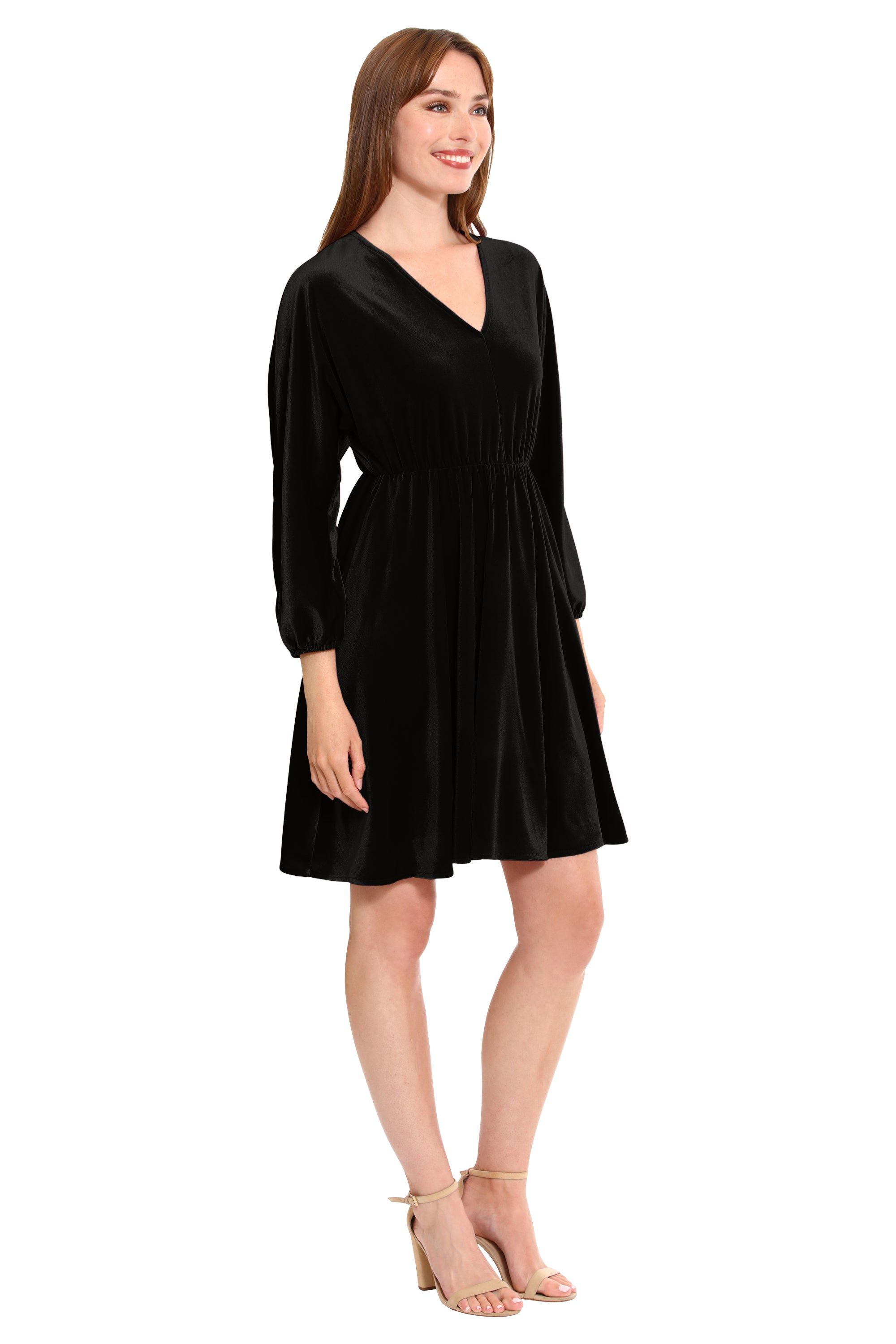 Dolman V-Neck Velvet Mini Dress sold by Dress Barn product image thumbnail 3