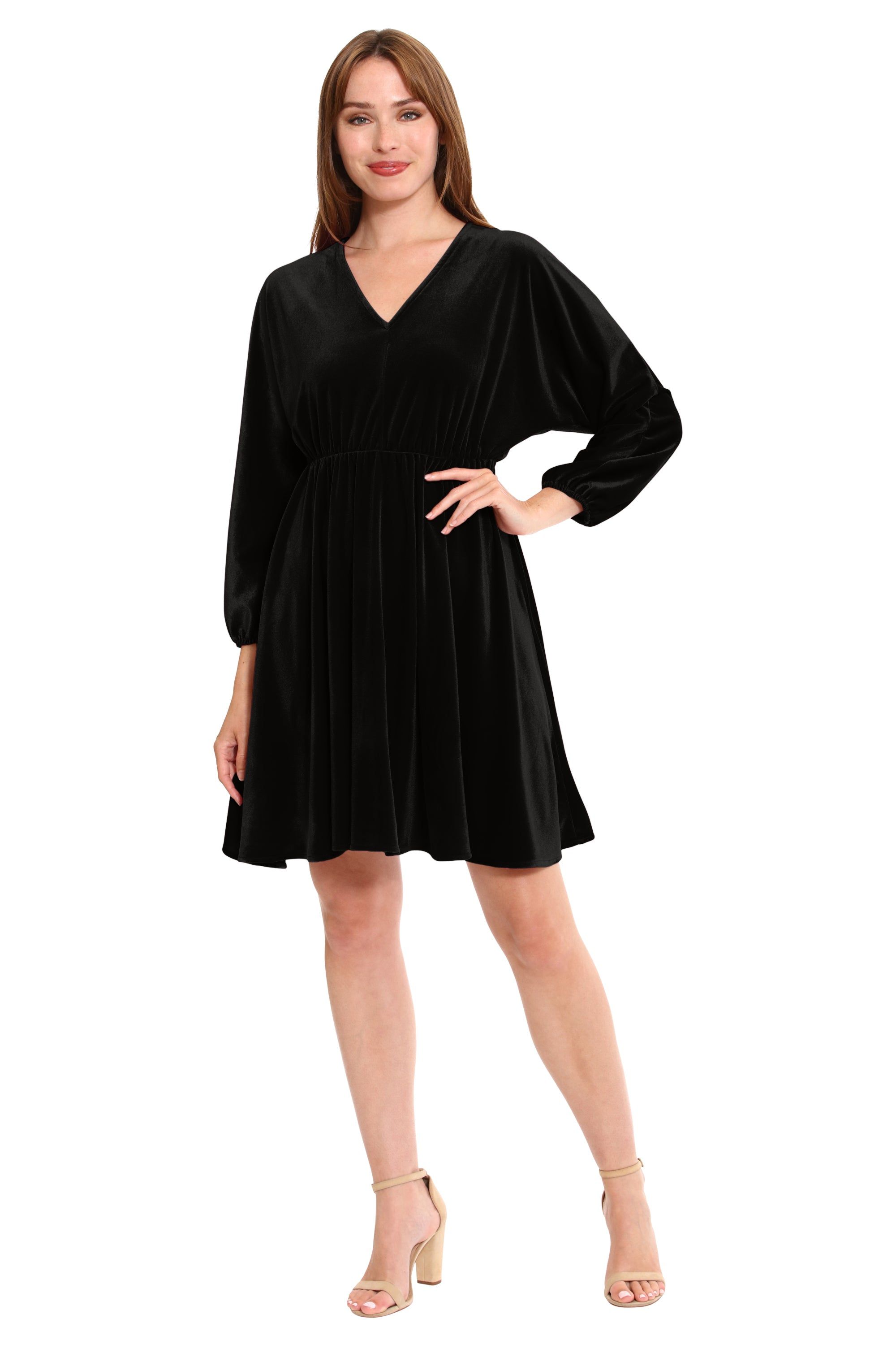 Dolman V-Neck Velvet Mini Dress sold by Dress Barn product image thumbnail 4