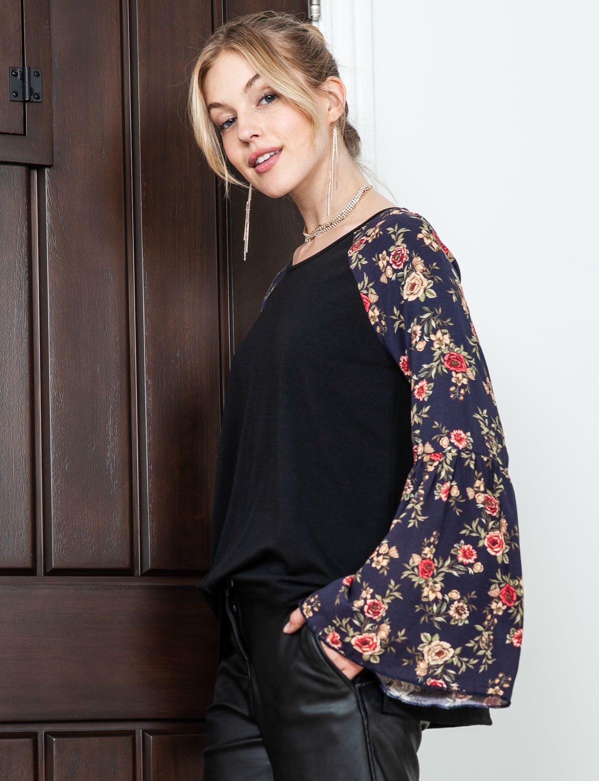 Printed Bell Sleeve Top - Plus sold by Dress Barn product image thumbnail 2