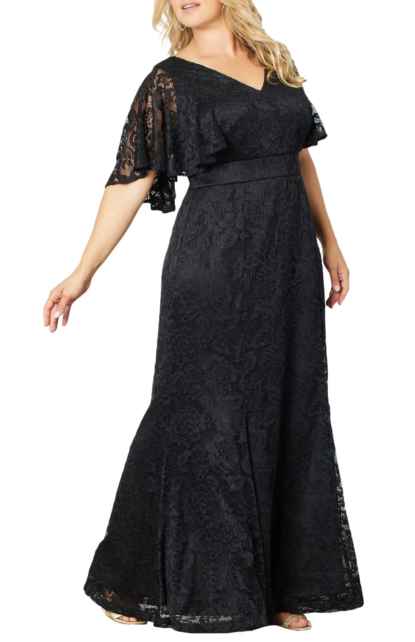 Duchess Lace Evening Gown - Plus sold by Dress Barn product image thumbnail 4
