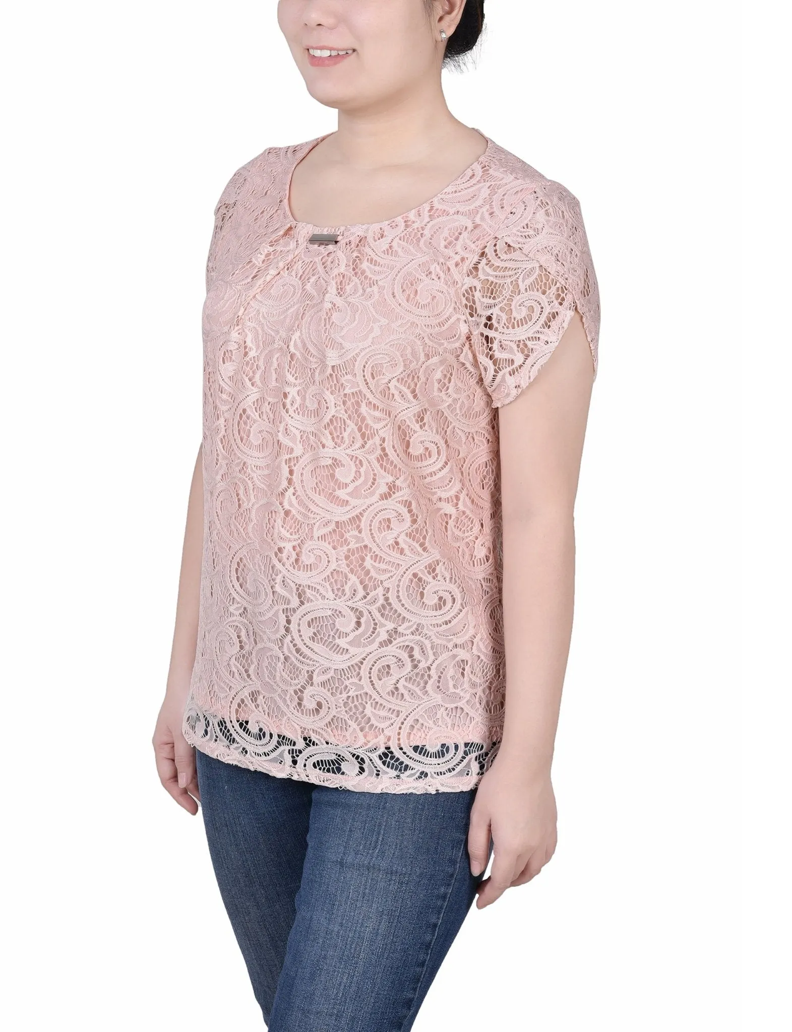 Lace Petal Sleeve Top - Petite sold by Dress Barn product image thumbnail 5
