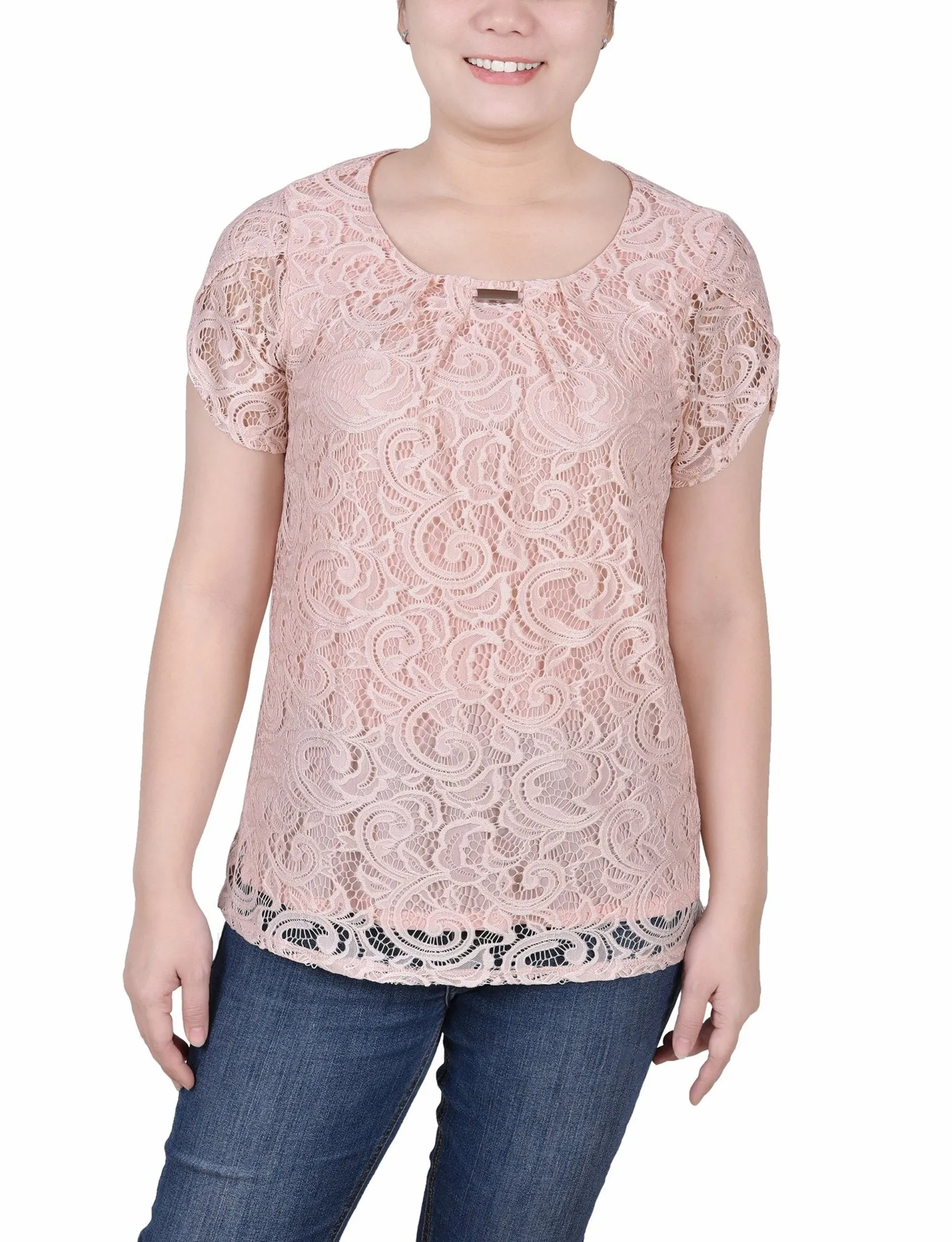Lace Petal Sleeve Top - Petite sold by Dress Barn product image thumbnail 4