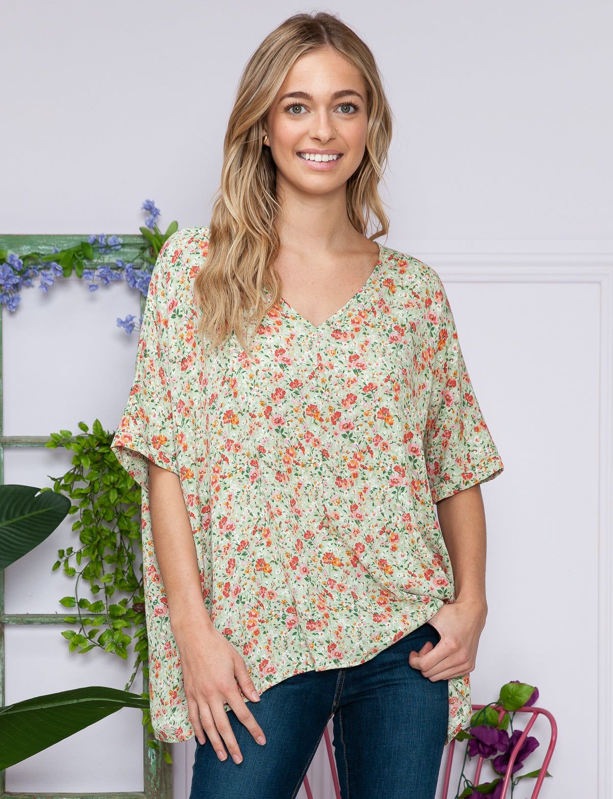 Floral Airflow Oversized Top - Plus sold by Dress Barn product image thumbnail 3