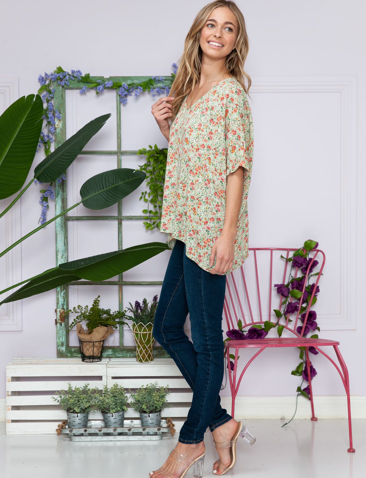 Floral Airflow Oversized Top - Plus sold by Dress Barn product image thumbnail 4