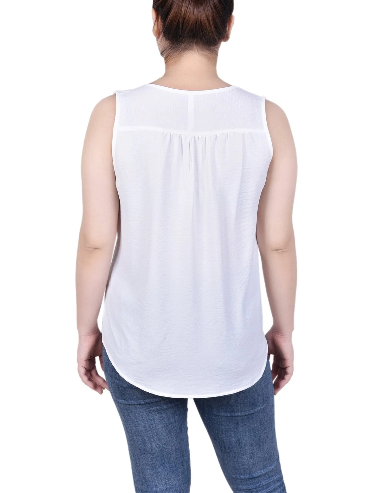 Sleeveless Button Front Blouse - Petite sold by Dress Barn product image thumbnail 4