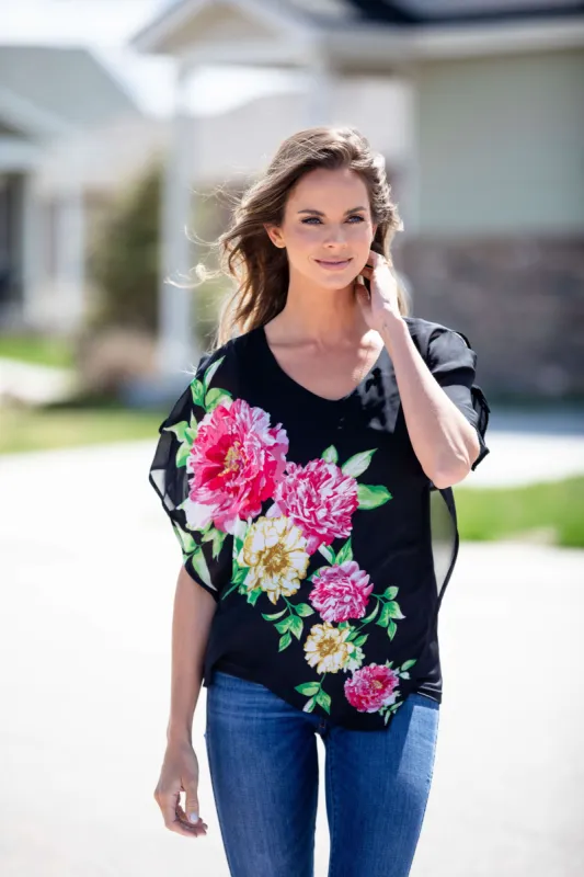 Floral Cold Shoulder Tank Top sold by Dress Barn