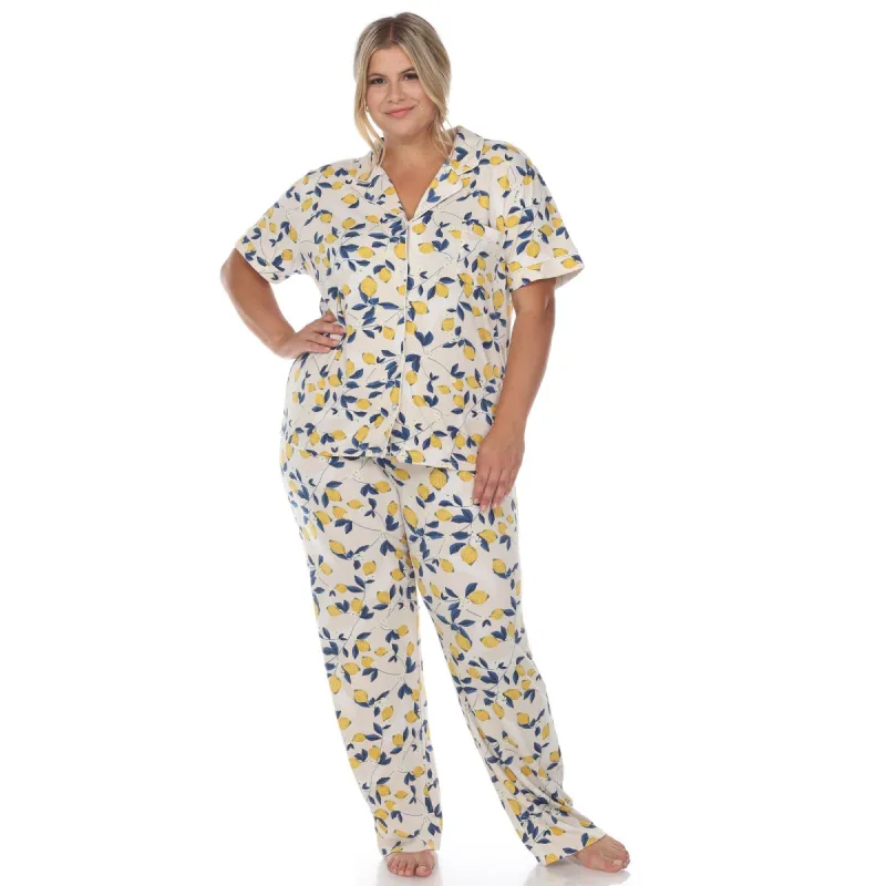 Tropical Print Pajama Set - Plus sold by Dress Barn