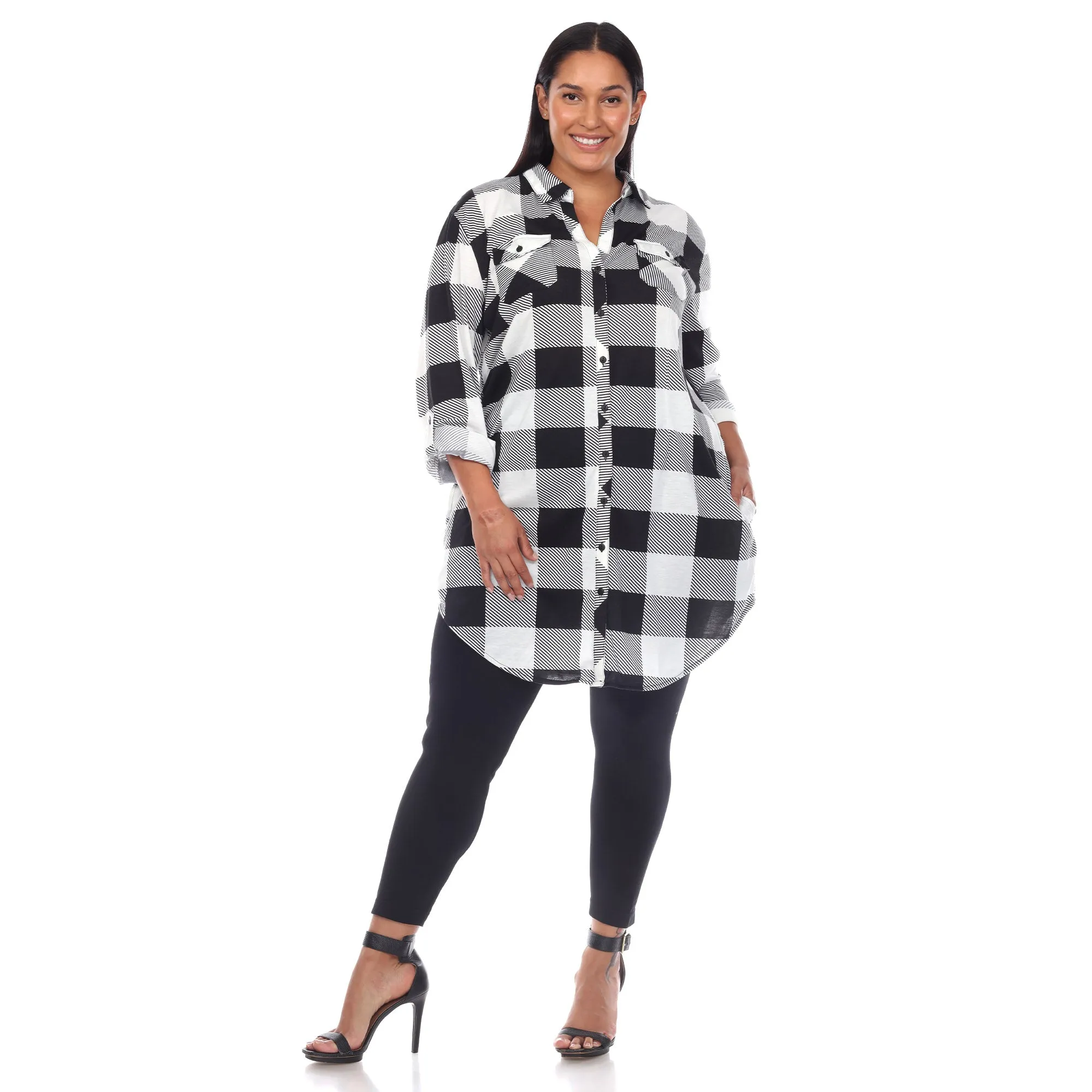 Plaid Tunic Shirt - Plus sold by Dress Barn
