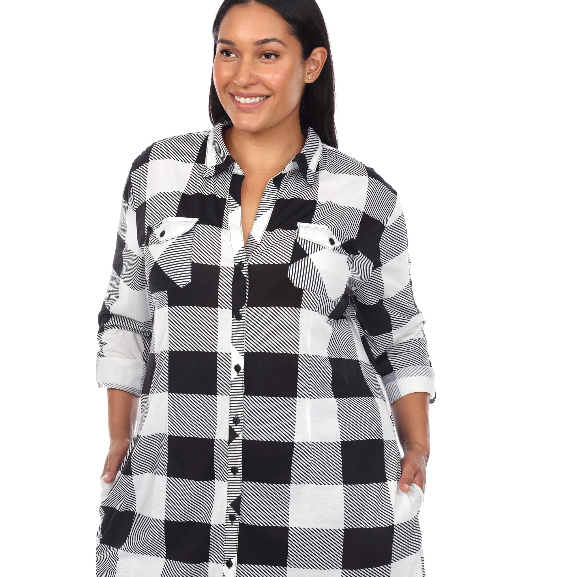 Plaid Tunic Shirt - Plus sold by Dress Barn product image thumbnail 5